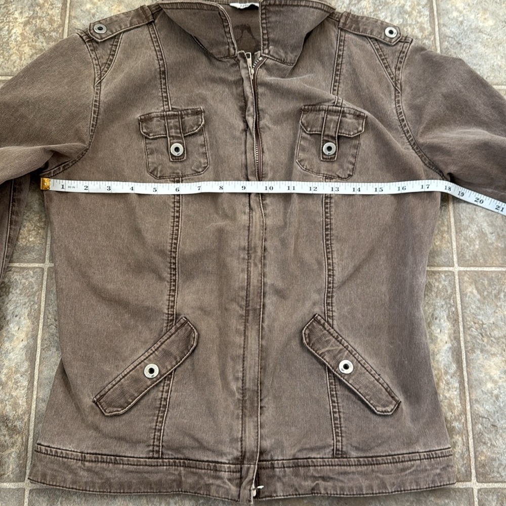 Fox Classic Racing Jean Jacket crop Frosty Taupe Medium two way zip - Picture 10 of 16